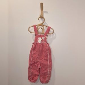 Gorgeous VTG 80s Carter’s Pink Embroidered Corduroy Overalls